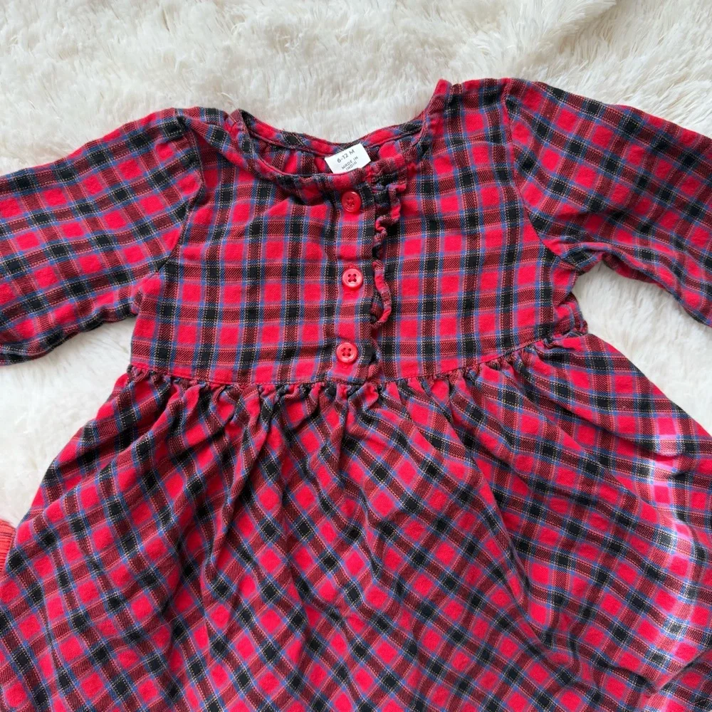Old Navy Red Tartan Dress and Cat & Jack Red Plaid Dress